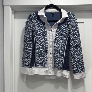 Stylish Blue and White Women's Blouse